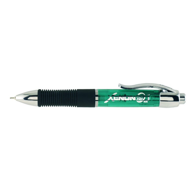 ITOYA Xenon Retractable Ballpoint Pen with Rubber Grip, 1.0mm Medium Point, Emerald (XE-100GN)